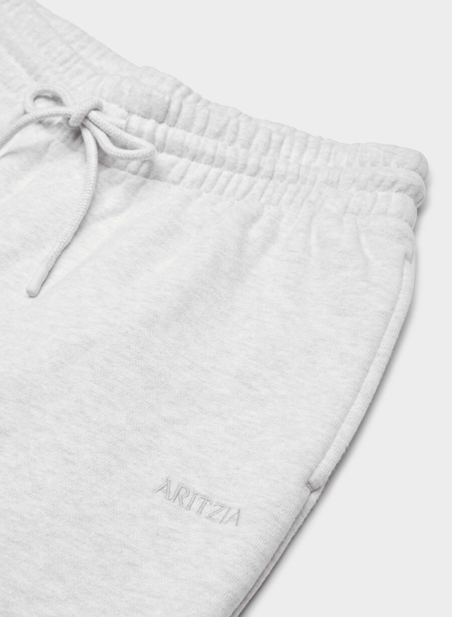 mysig fleece-byxa med pojkvänmönster och breda mjukisbyxor i heather cloud white