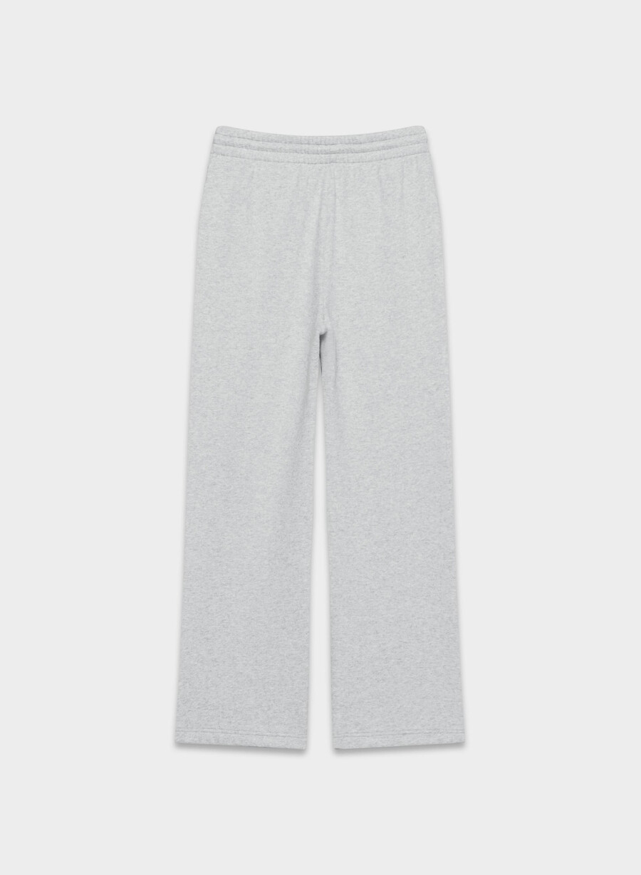 mysig fleece-byxa med pojkvänsmönster breda kromfärgade