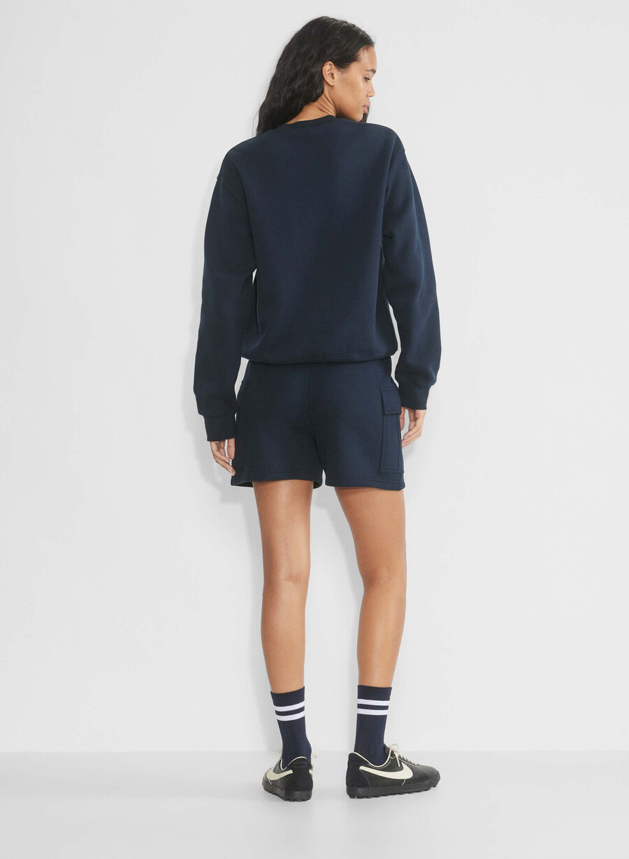 mysig fleece mega cargo-shorts till mitten av låret admiral