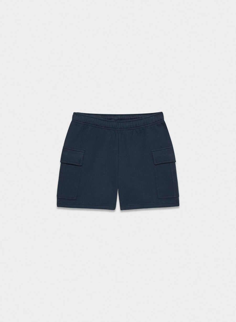 mysig fleece mega cargo-shorts till mitten av låret admiral