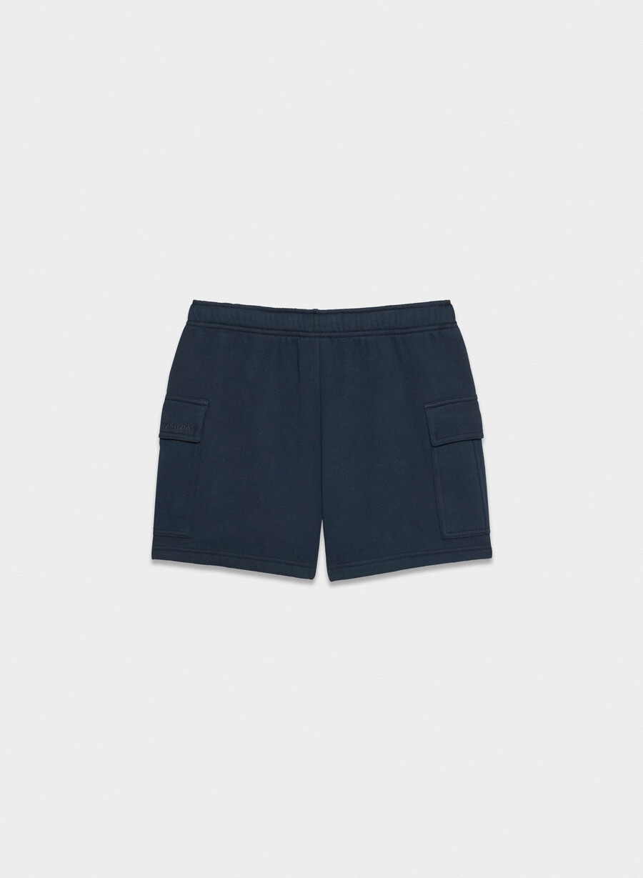 mysig fleece mega cargo-shorts till mitten av låret admiral