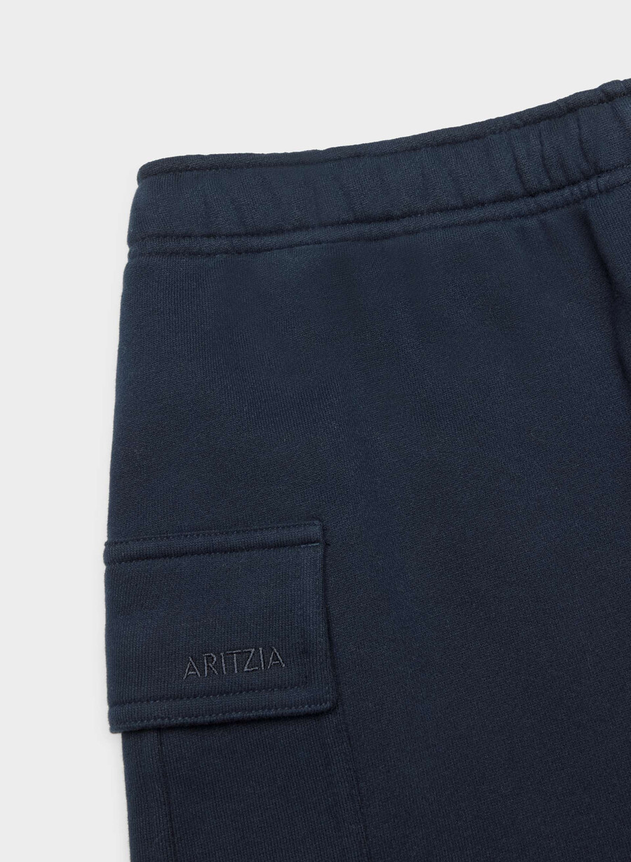 mysig fleece mega cargo-shorts till mitten av låret admiral