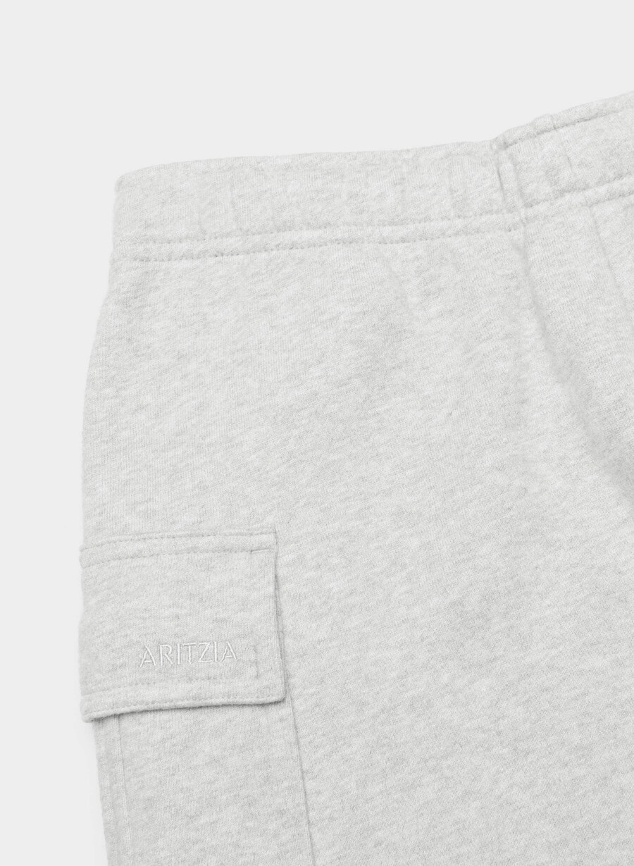 mysig fleece mega cargo shorts till mitten av låret i krommelerad ljung