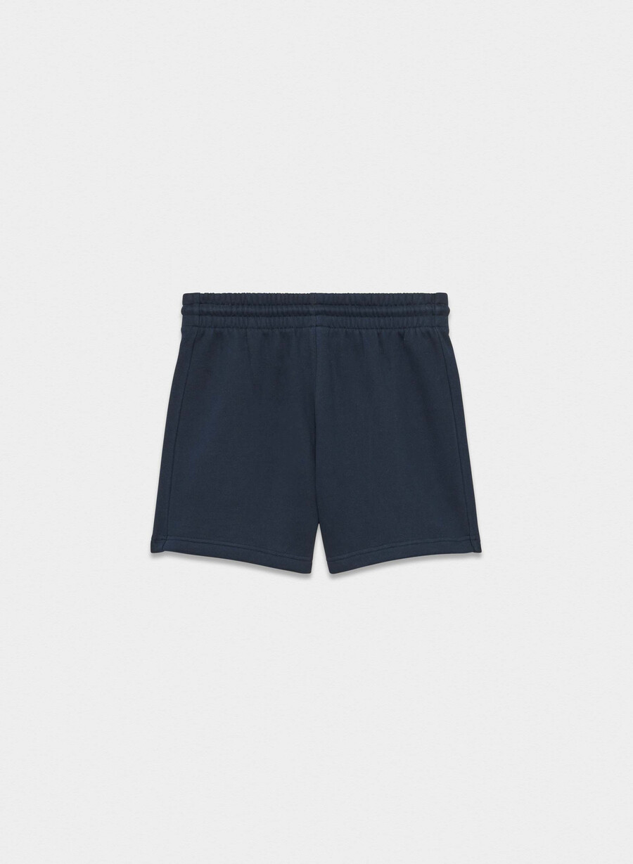 mysiga fleece shorts i pojkvänmodell mitt till låret admiral