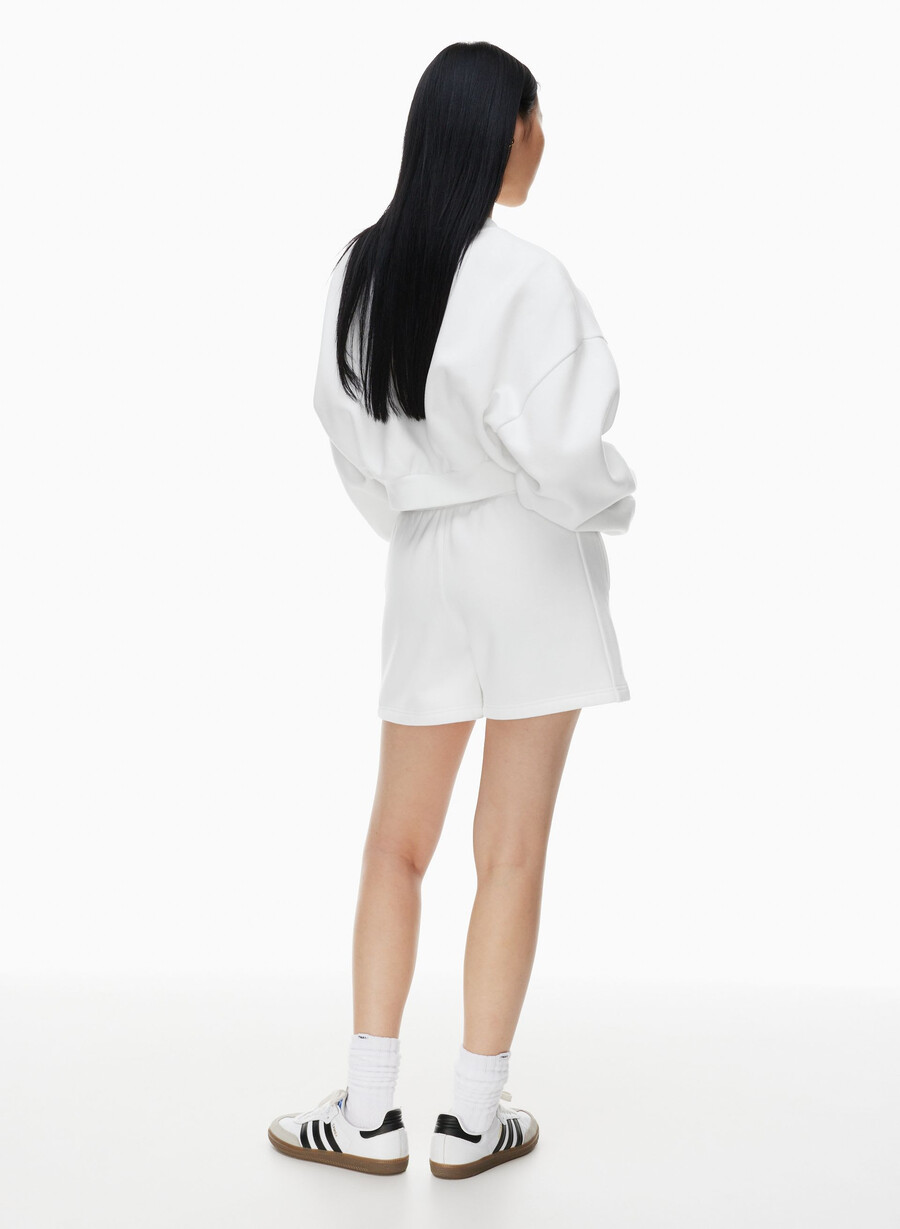 mysiga fleece shorts med pojkvänsmönster vita