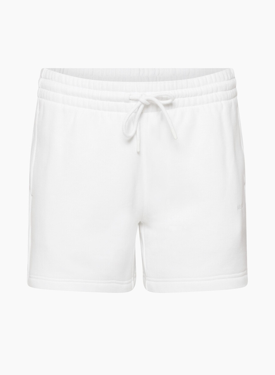 mysiga fleece shorts med pojkvänsmönster vita