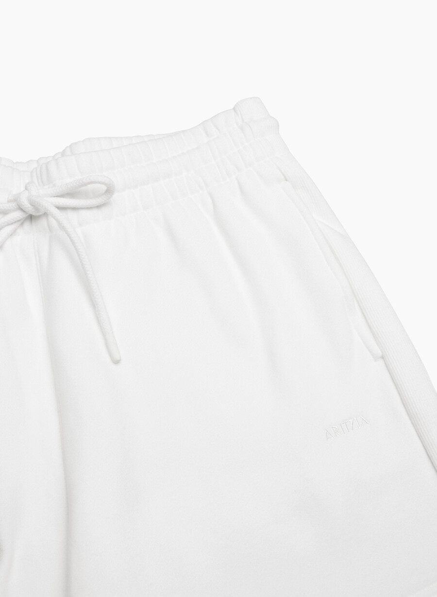 mysiga fleece shorts med pojkvänsmönster vita