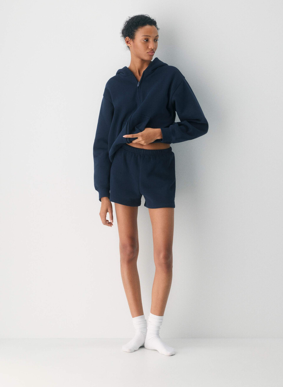 mysig fleece-shorts med hög midja admiral