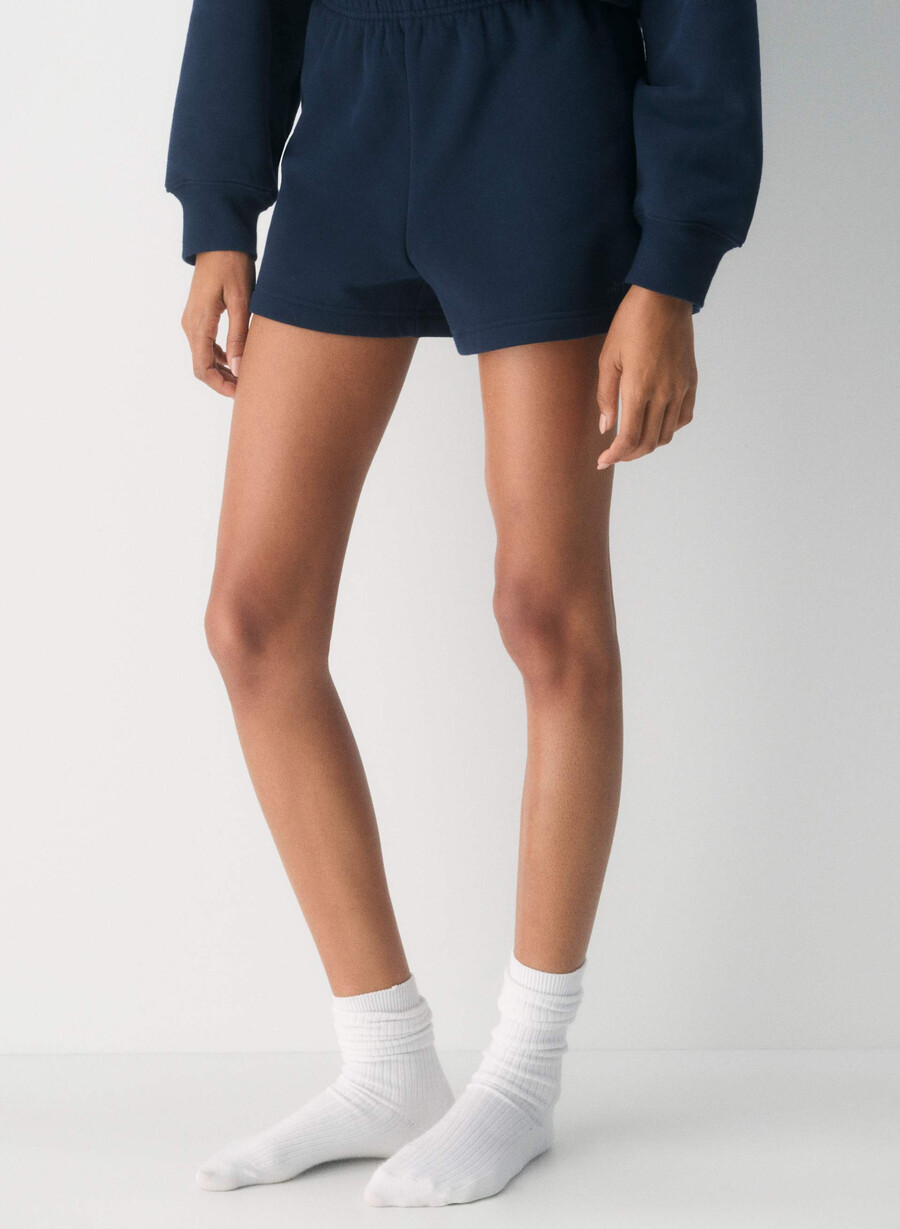 mysig fleece-shorts med hög midja admiral