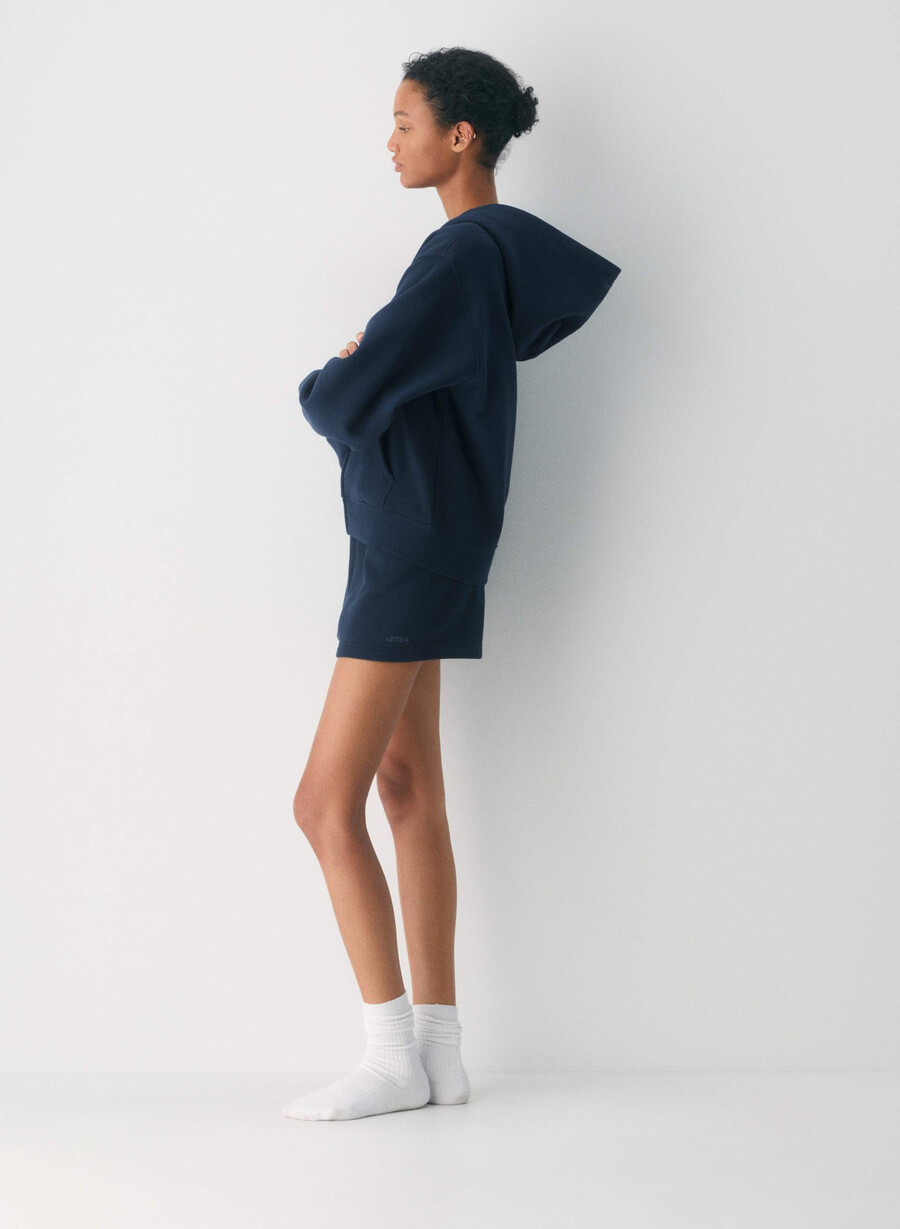 mysig fleece-shorts med hög midja admiral