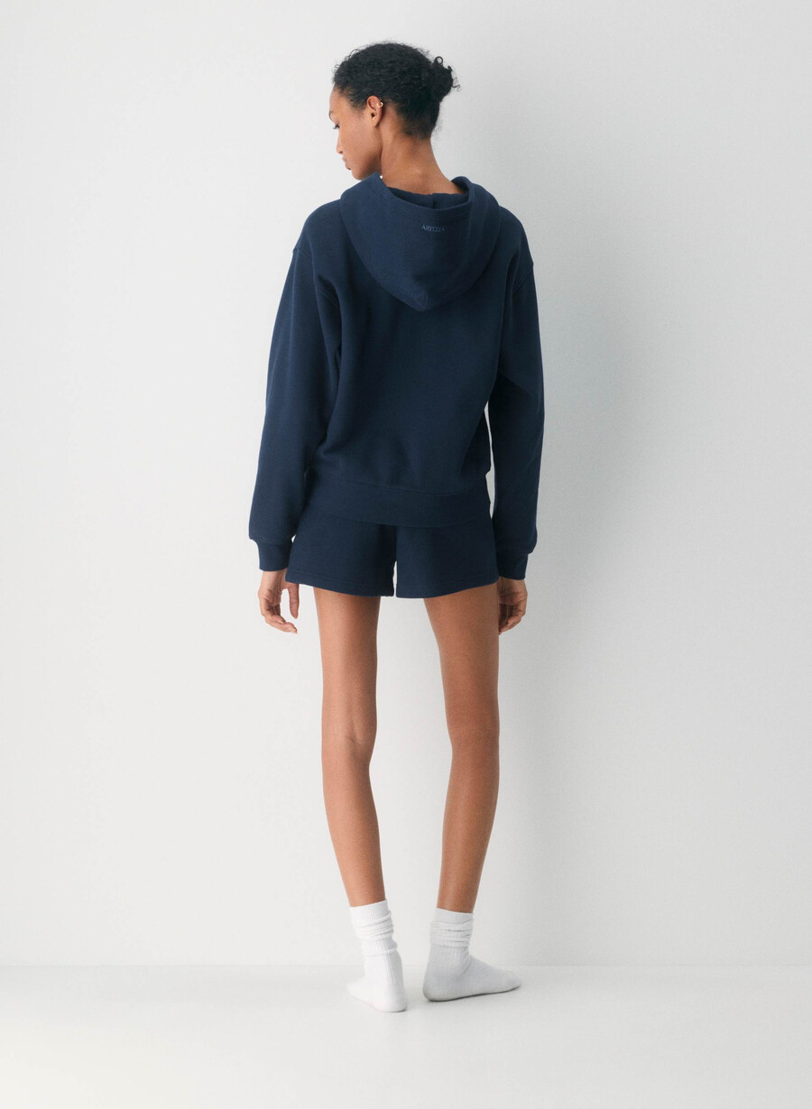 mysig fleece-shorts med hög midja admiral