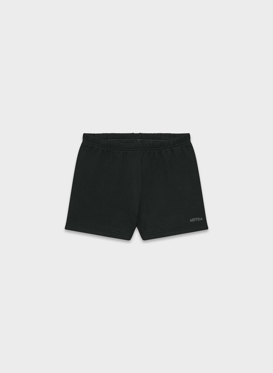 mysiga fleece-shorts med hög midja svart