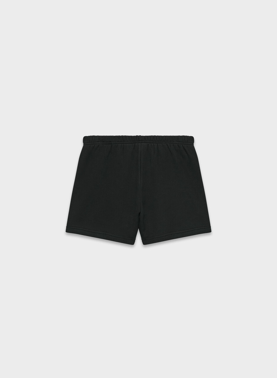mysiga fleece-shorts med hög midja svart