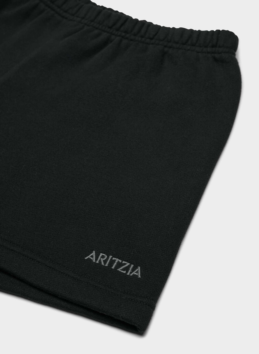 mysiga fleece-shorts med hög midja svart