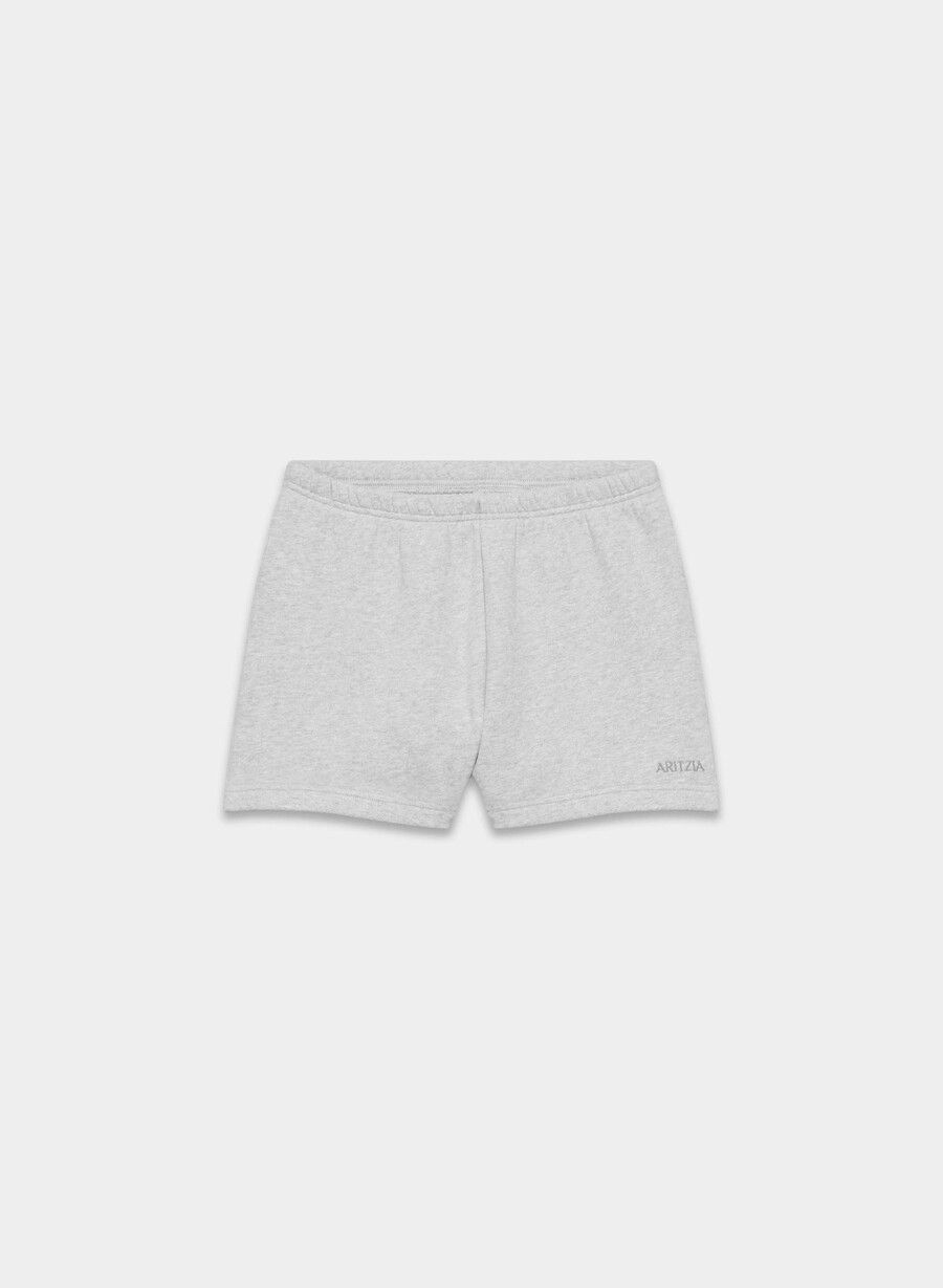 mysiga fleece-shorts med hög midja i ljungfärgad krom
