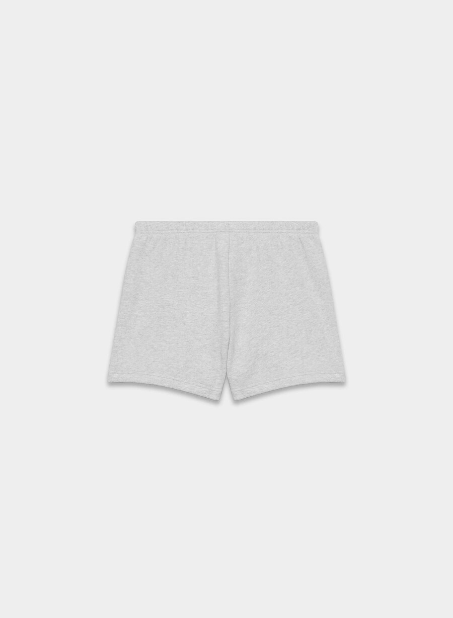 mysiga fleece-shorts med hög midja i ljungfärgad krom