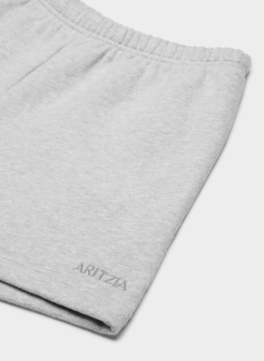 mysiga fleece-shorts med hög midja i ljungfärgad krom
