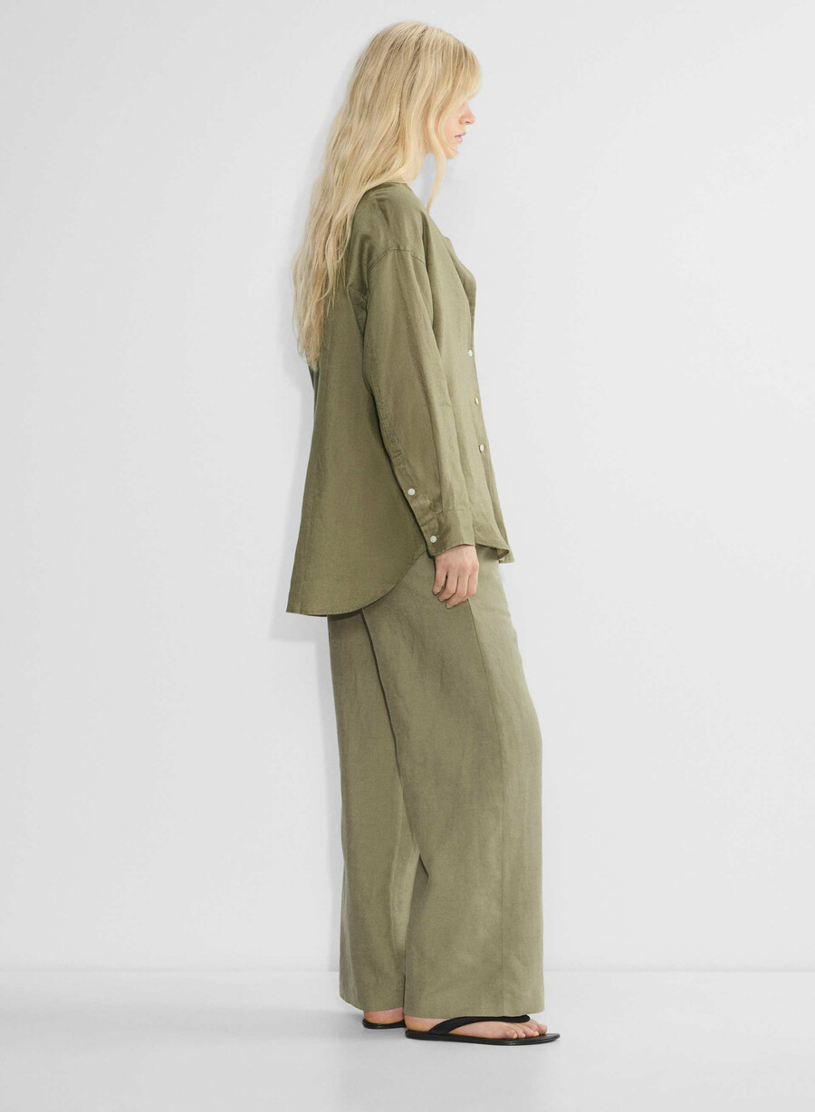 reminisce relaxed linen shirt soltorkade oliv