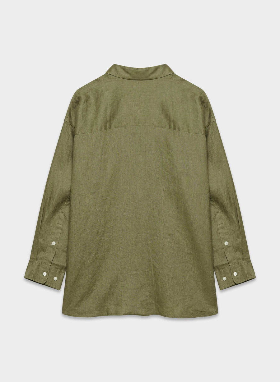 reminisce relaxed linen shirt soltorkade oliv