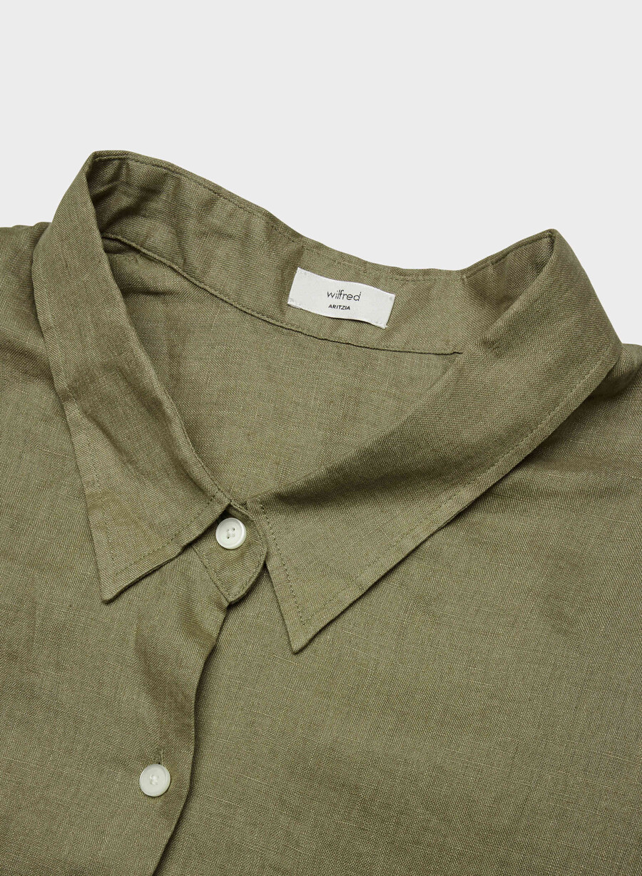 reminisce relaxed linen shirt soltorkade oliv