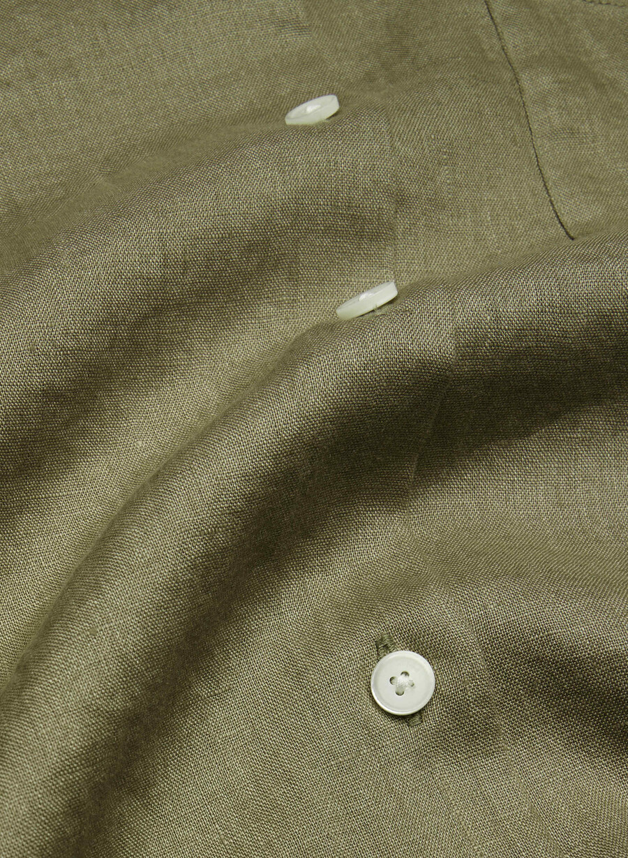 reminisce relaxed linen shirt soltorkade oliv