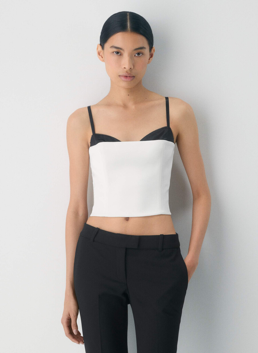 hypnotize satin bustier ljus bjÖrksvart