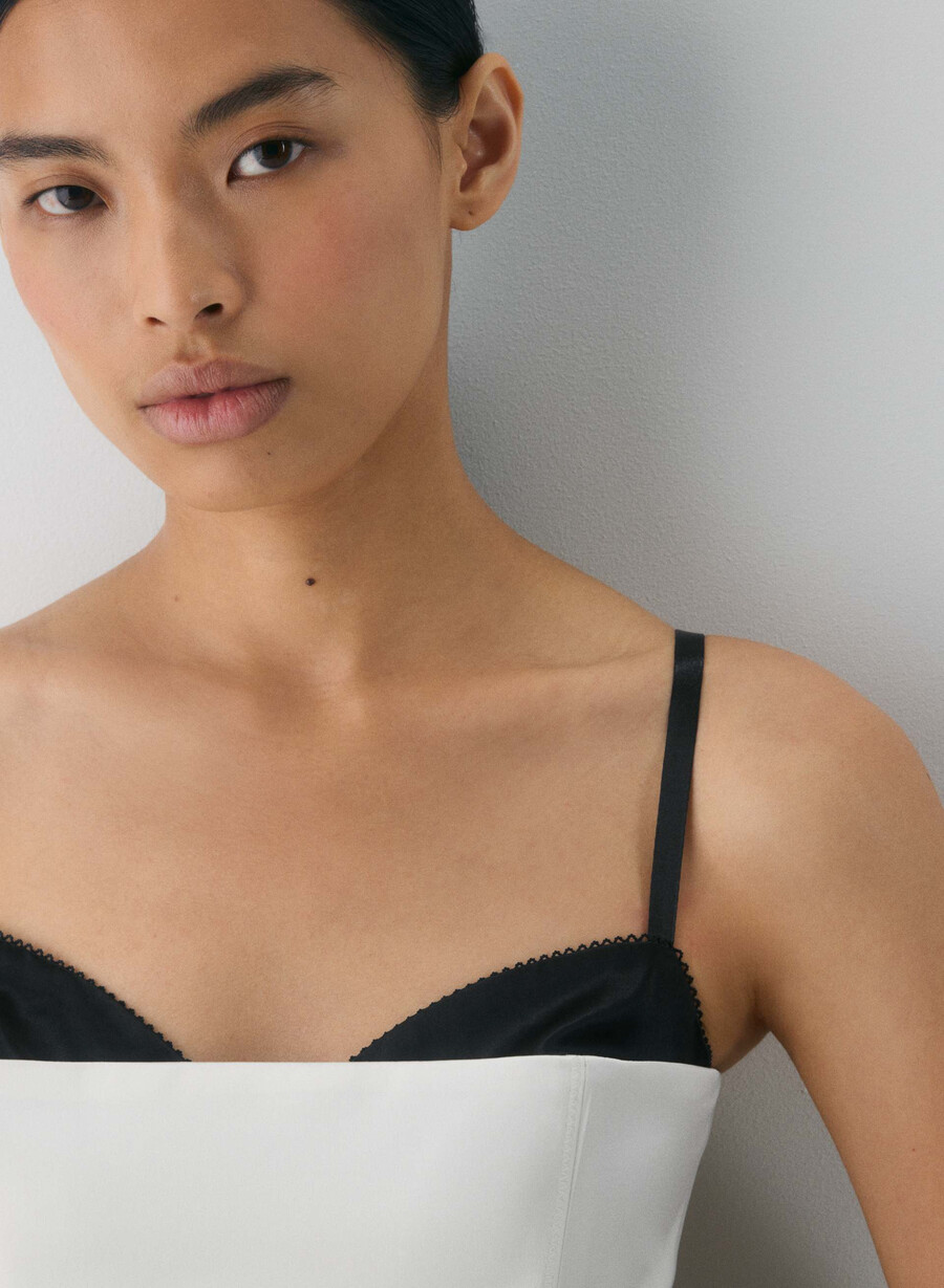 hypnotize satin bustier ljus bjÖrksvart