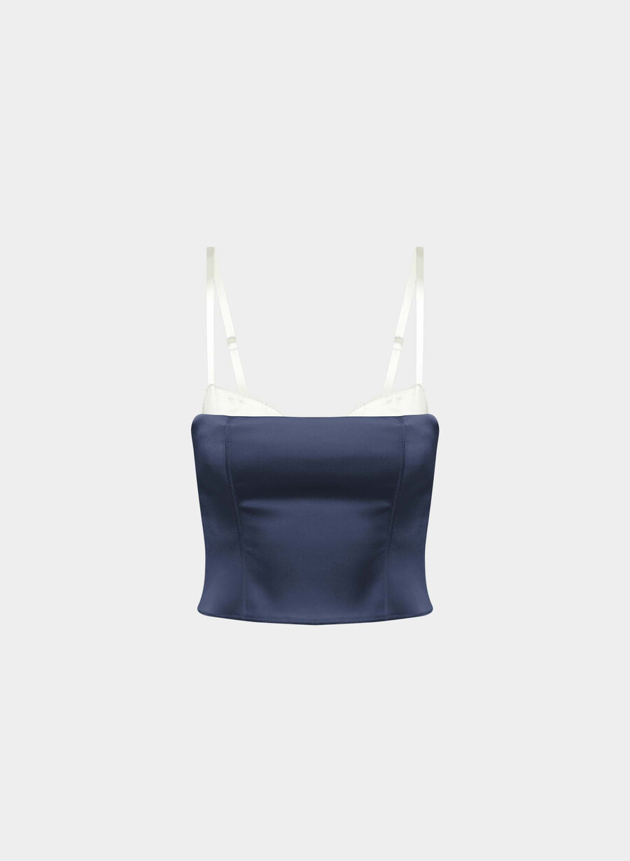 hypnotize satin bustier ink marinblÅ lt bjÖrk