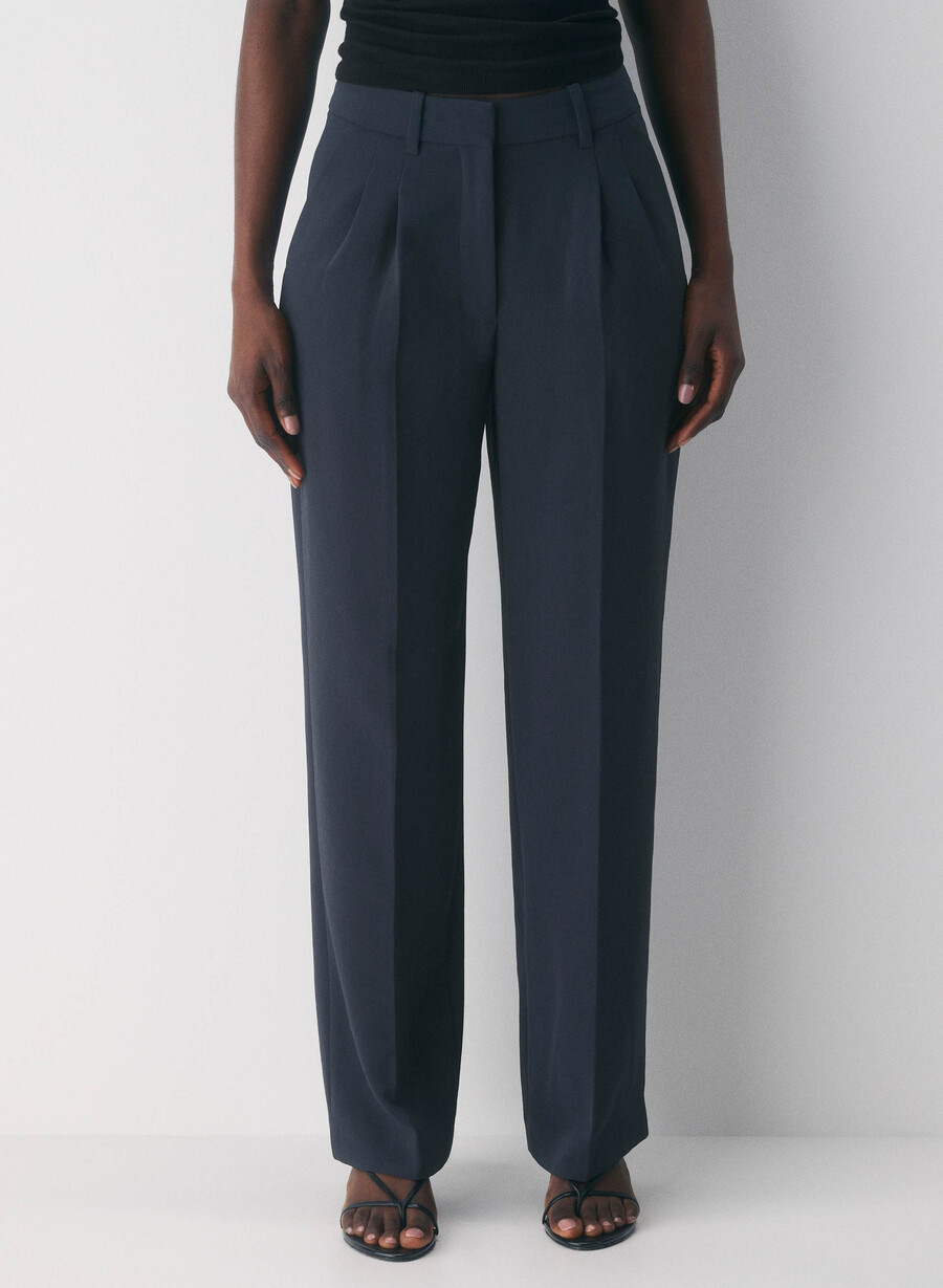 the effortless pant curve-fit - crepette dark nat navy