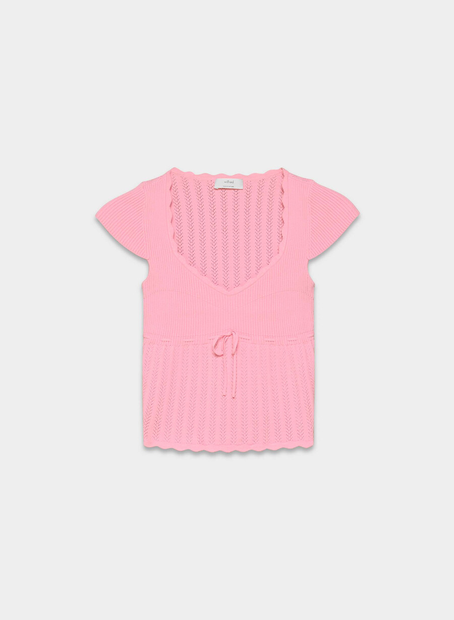 solisttröja - wonder yarn jellybean rosa