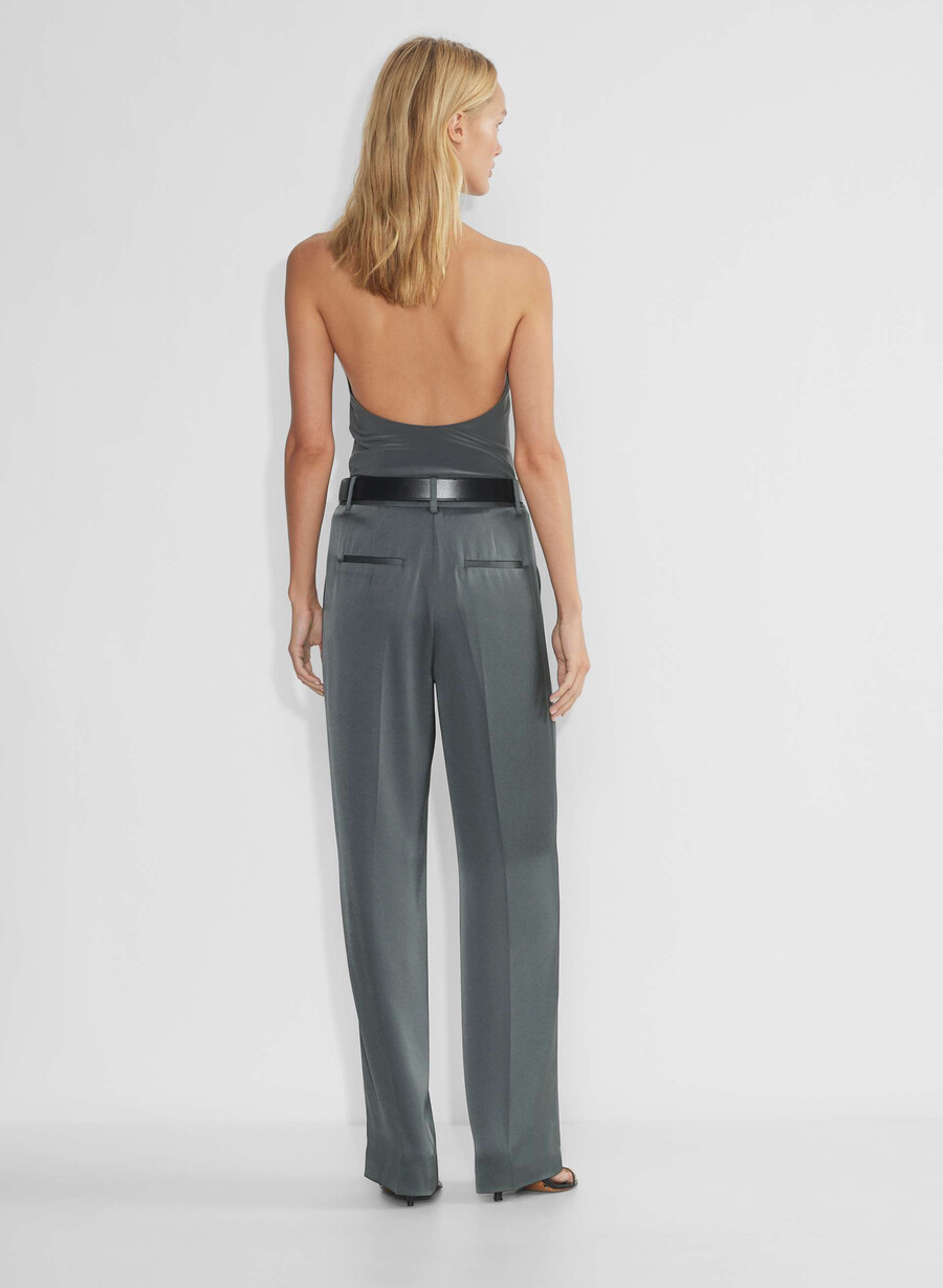 the effortless pant satin kolgrå