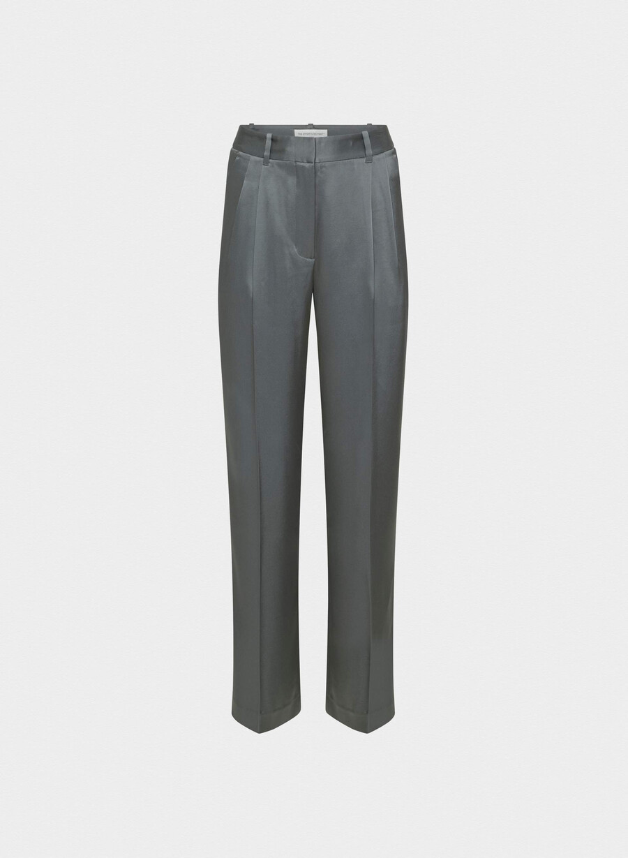 the effortless pant satin kolgrå