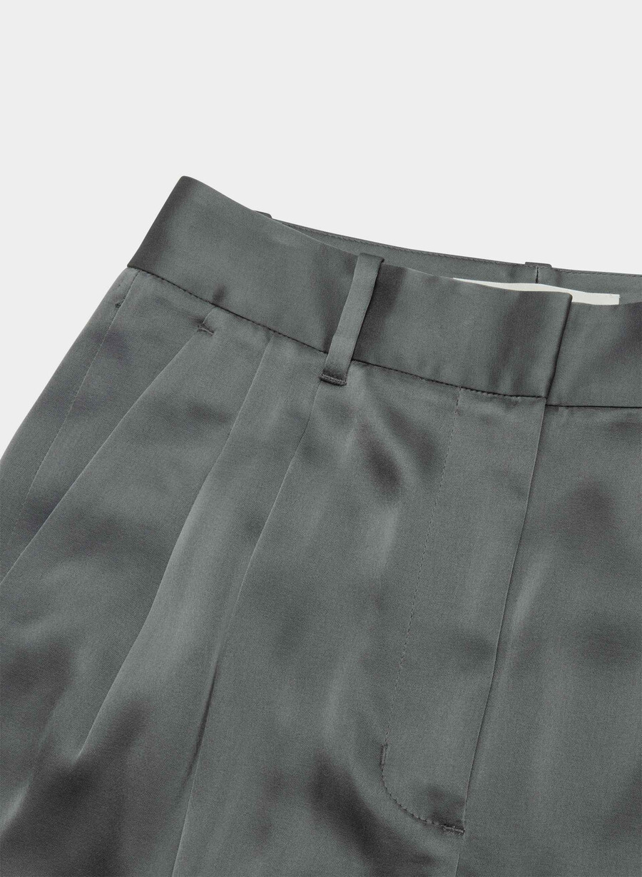 the effortless pant satin kolgrå