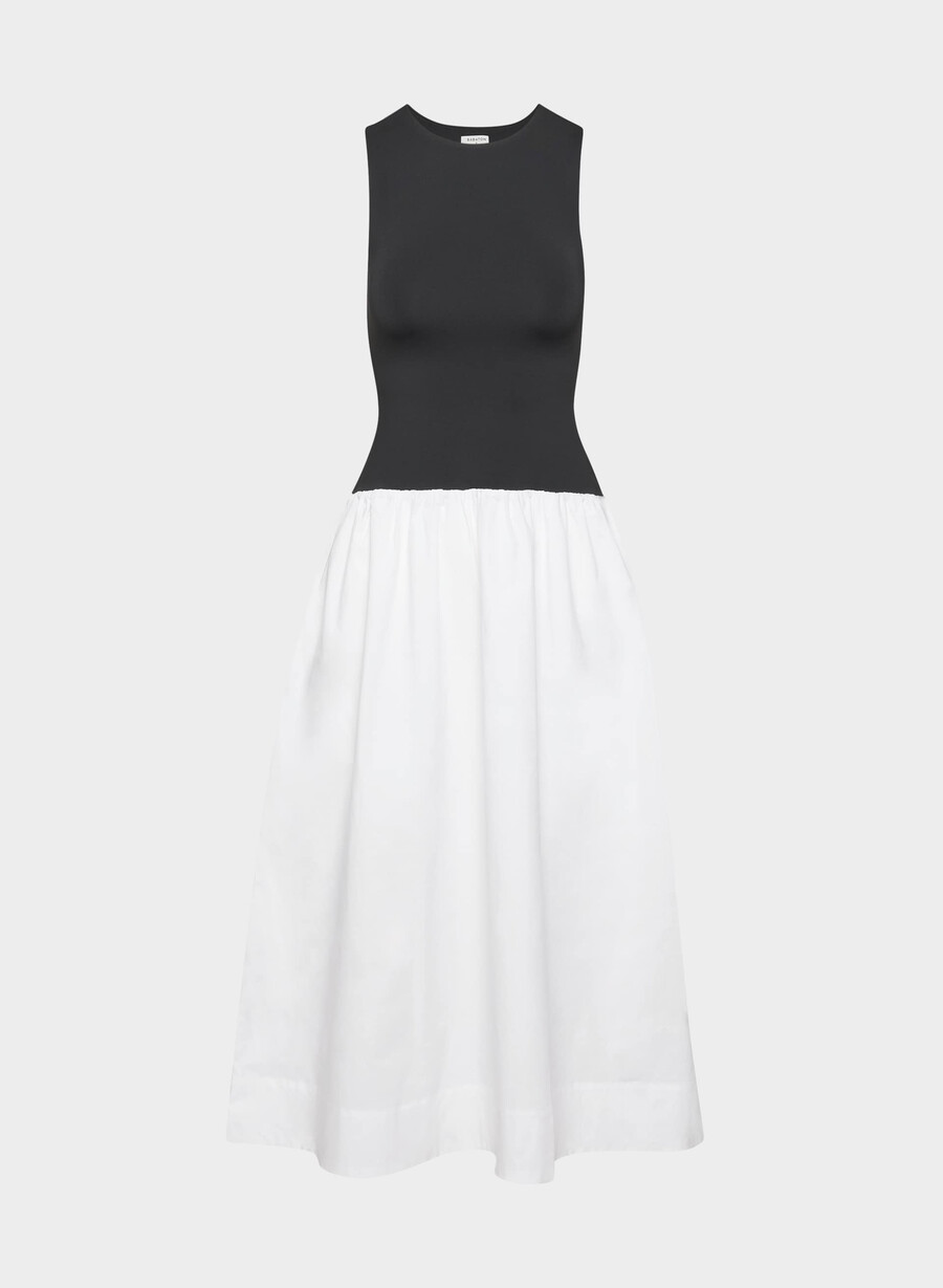 worldly poplin klänning bt vitsvart