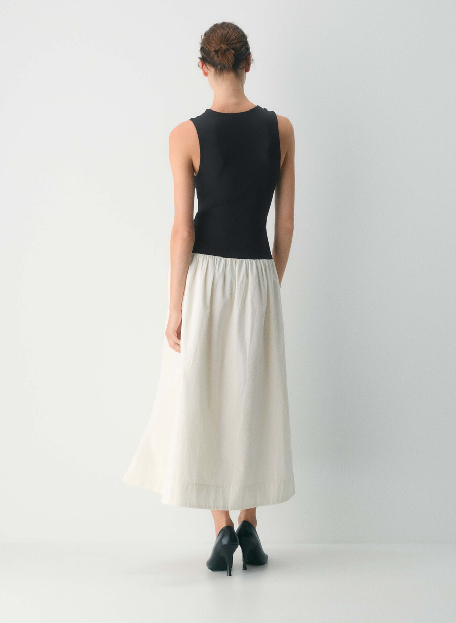 worldly poplin klänning bt vitsvart