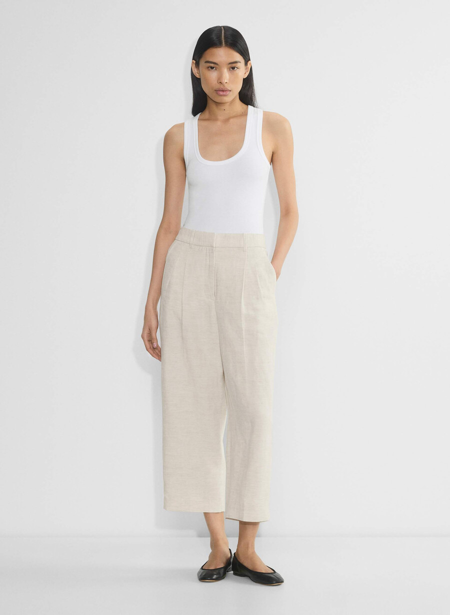 the effortless pant cropped - cruiselinen naturlig ecru