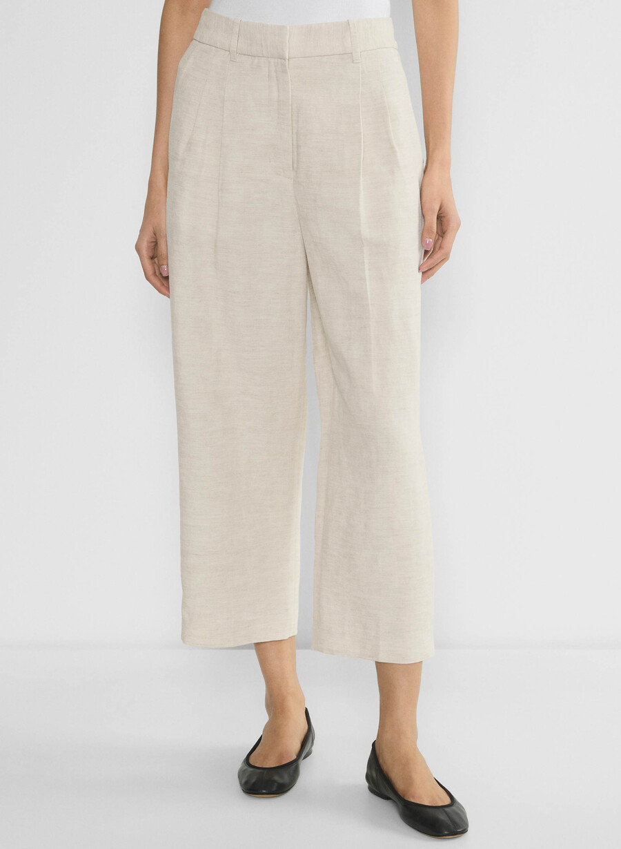 the effortless pant cropped - cruiselinen naturlig ecru