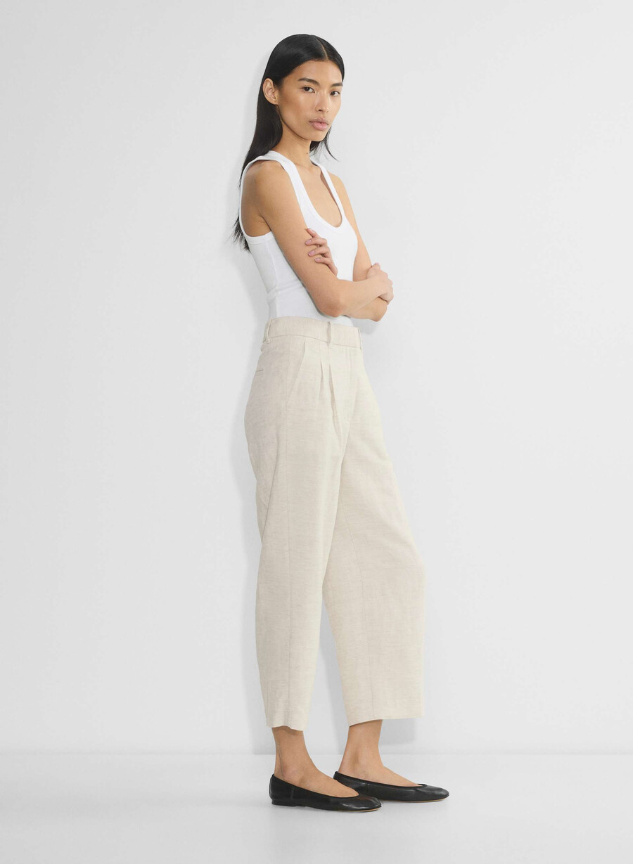 the effortless pant cropped - cruiselinen naturlig ecru