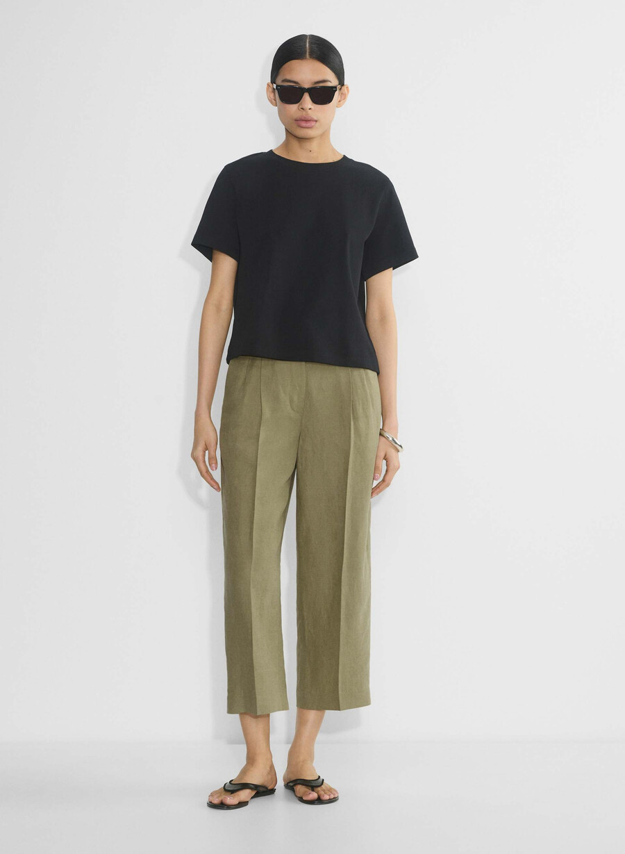the effortless pant cropped - cruiselinen soltorkade oliv