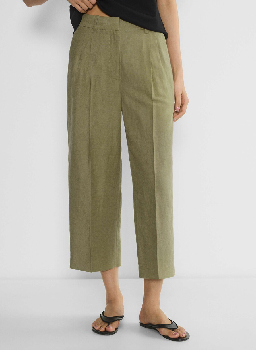 the effortless pant cropped - cruiselinen soltorkade oliv