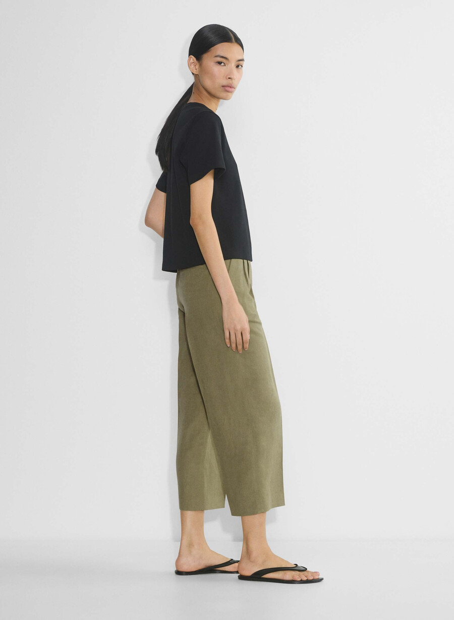 the effortless pant cropped - cruiselinen soltorkade oliv