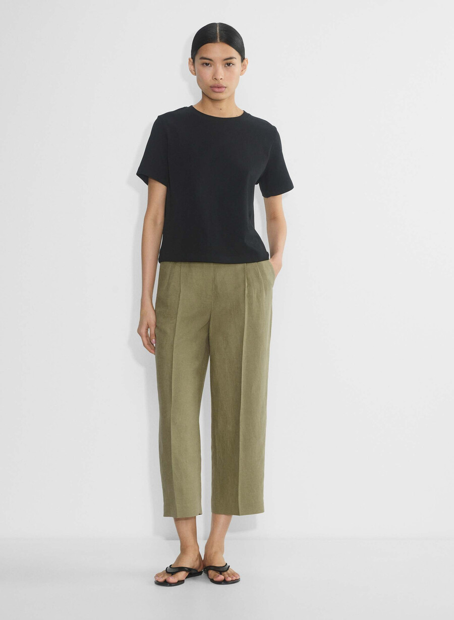 the effortless pant cropped - cruiselinen soltorkade oliv