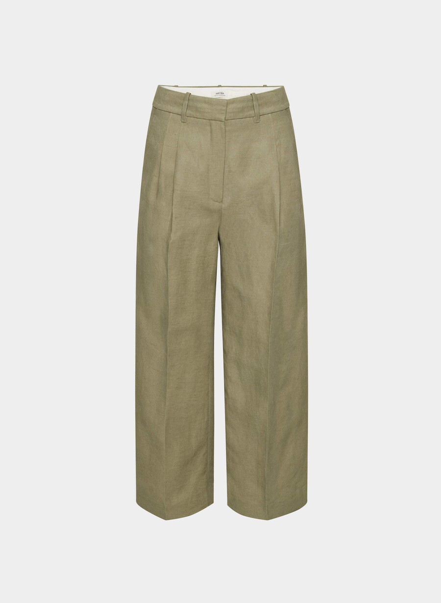 the effortless pant cropped - cruiselinen soltorkade oliv