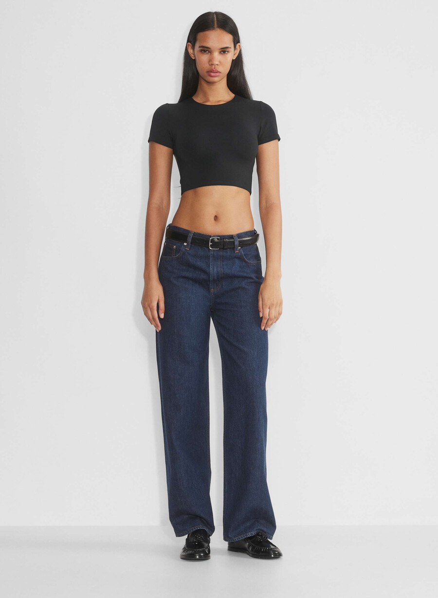 original contour crew cropped t-shirt svart