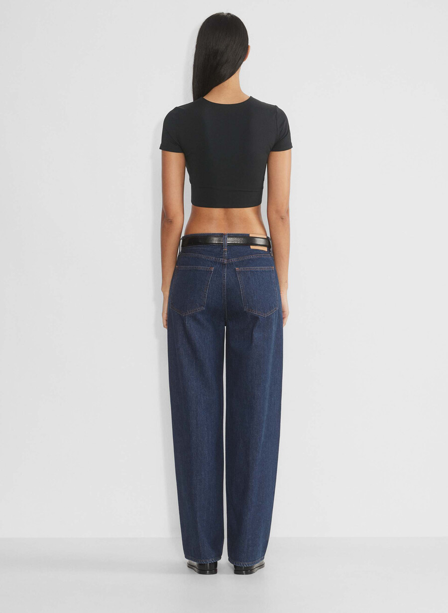 original contour crew cropped t-shirt svart