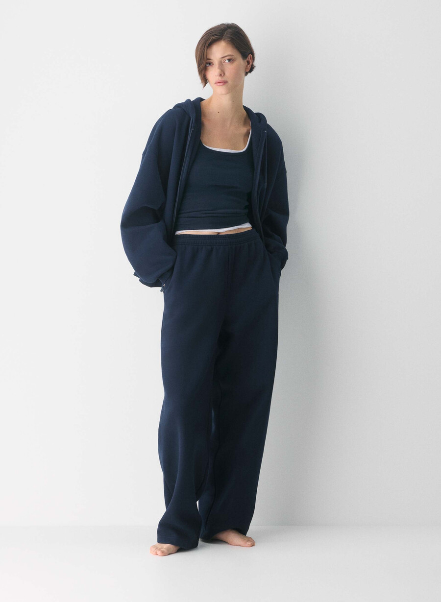 mysig fleece-mjukisbyxa med pojkvänsmönster admiral