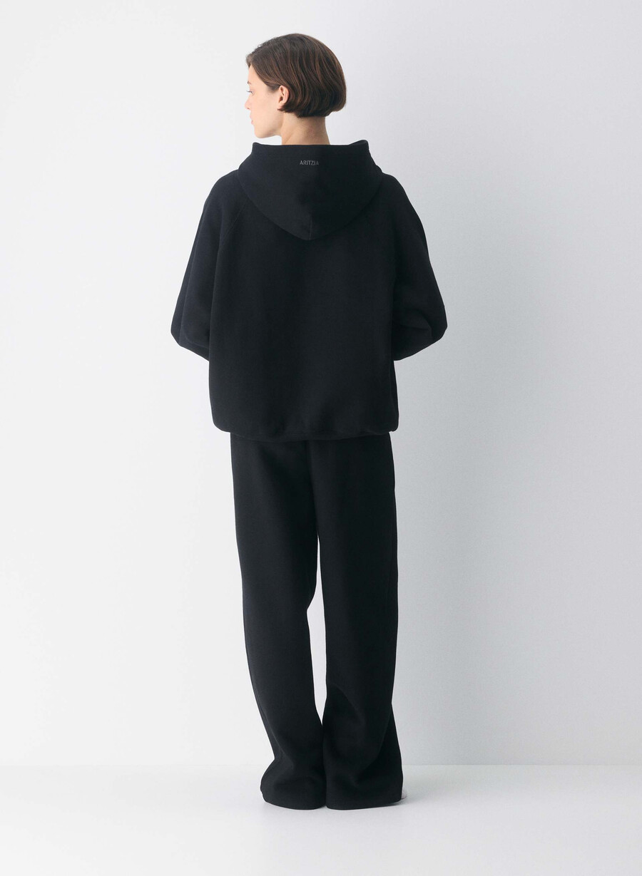 mysig fleece boyfriend barrel sweatpants svart