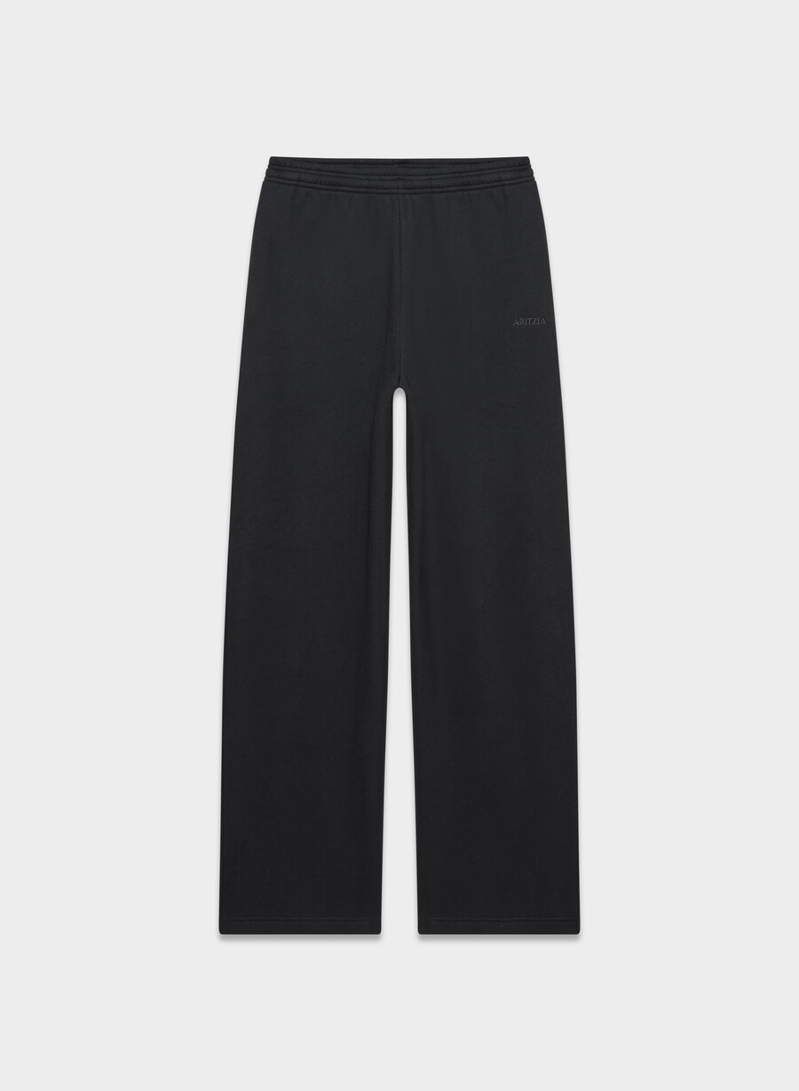 mysig fleece boyfriend barrel sweatpants svart