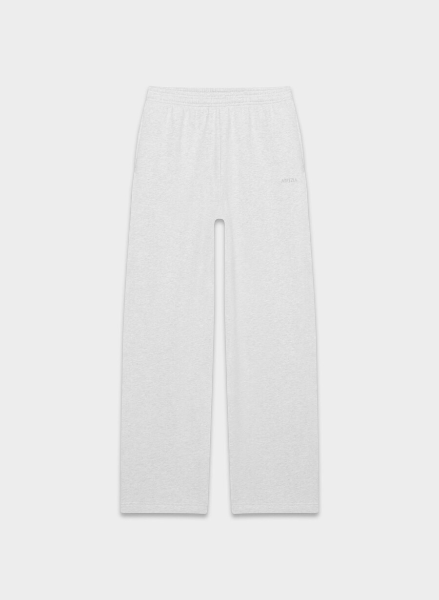 mysig fleece-sweatpant med pojkvänsmotiv i bomull heather cloud white