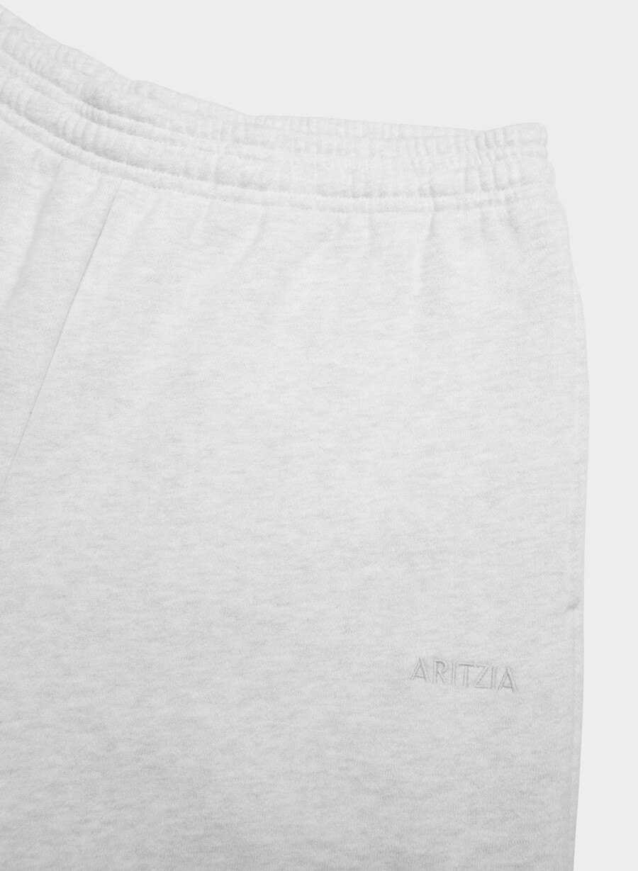 mysig fleece-sweatpant med pojkvänsmotiv i bomull heather cloud white